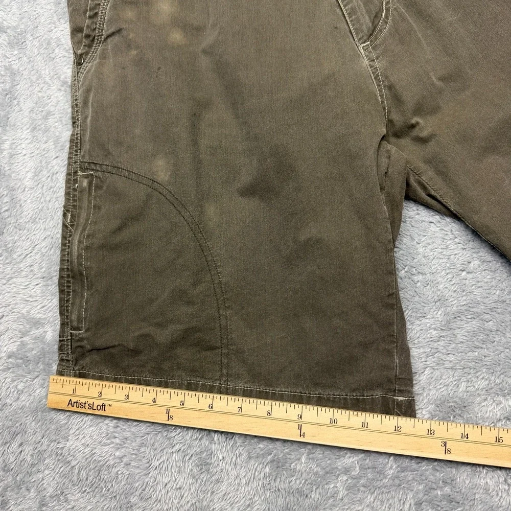 Kuhl Ramblr Shorts Mens 36x10 Green Beige Vintage Patina Dye Outdoors Hiking